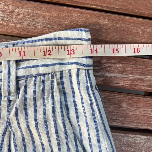 Madewell Harlow Wide Leg Pant 100% Linen Bluestone Stripe Size 2 - Picture 7 of 7